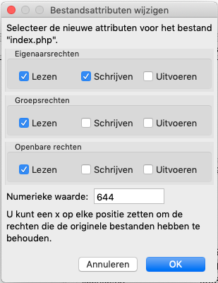 Bestandsrechten voor files