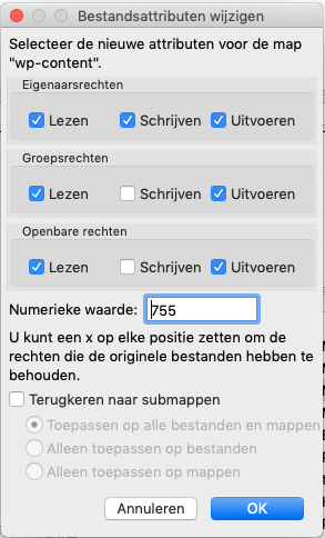 Bestandsrechten voor files